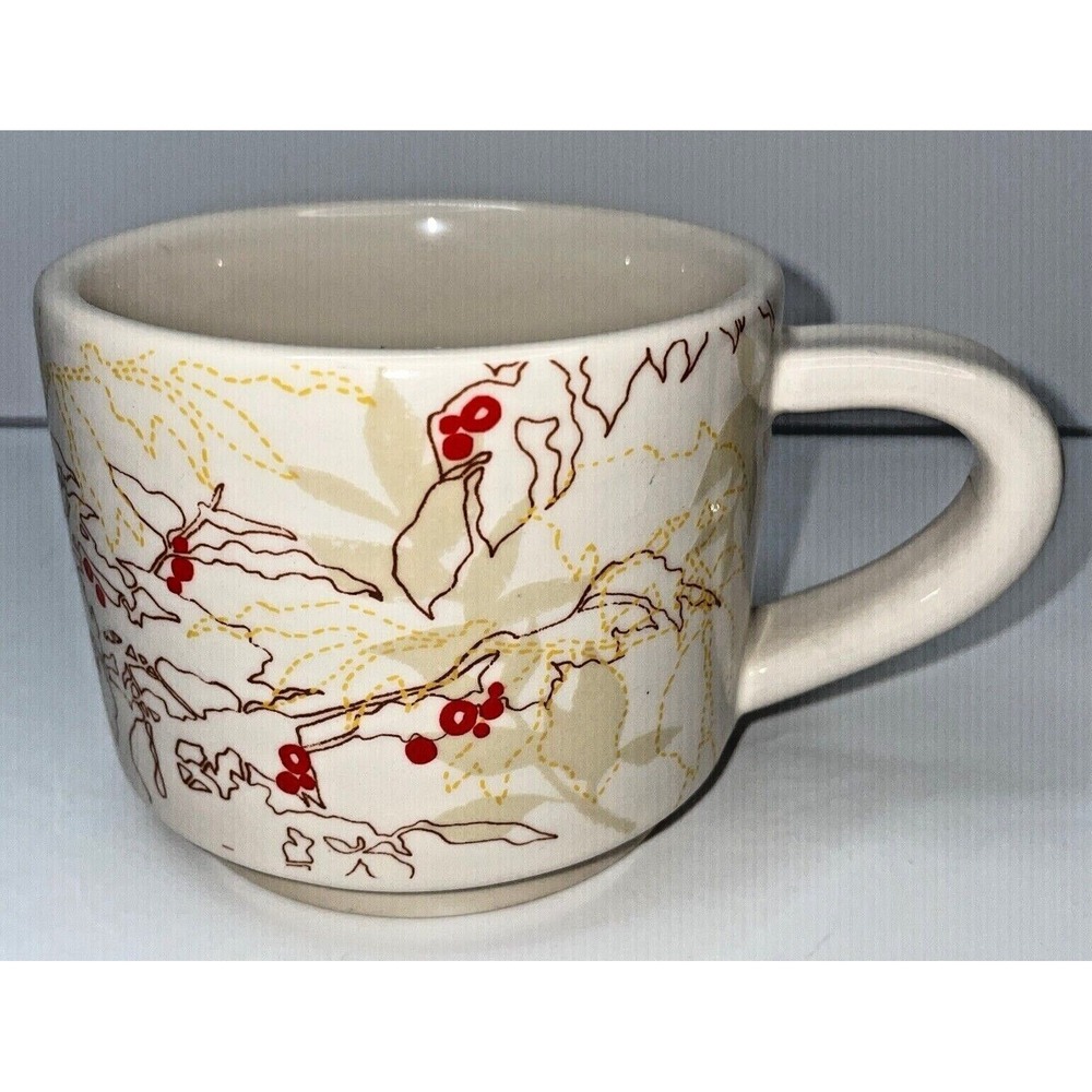 2009 STARBUCKS Coffee Bean Plant Berries Mug Cup 10 oz